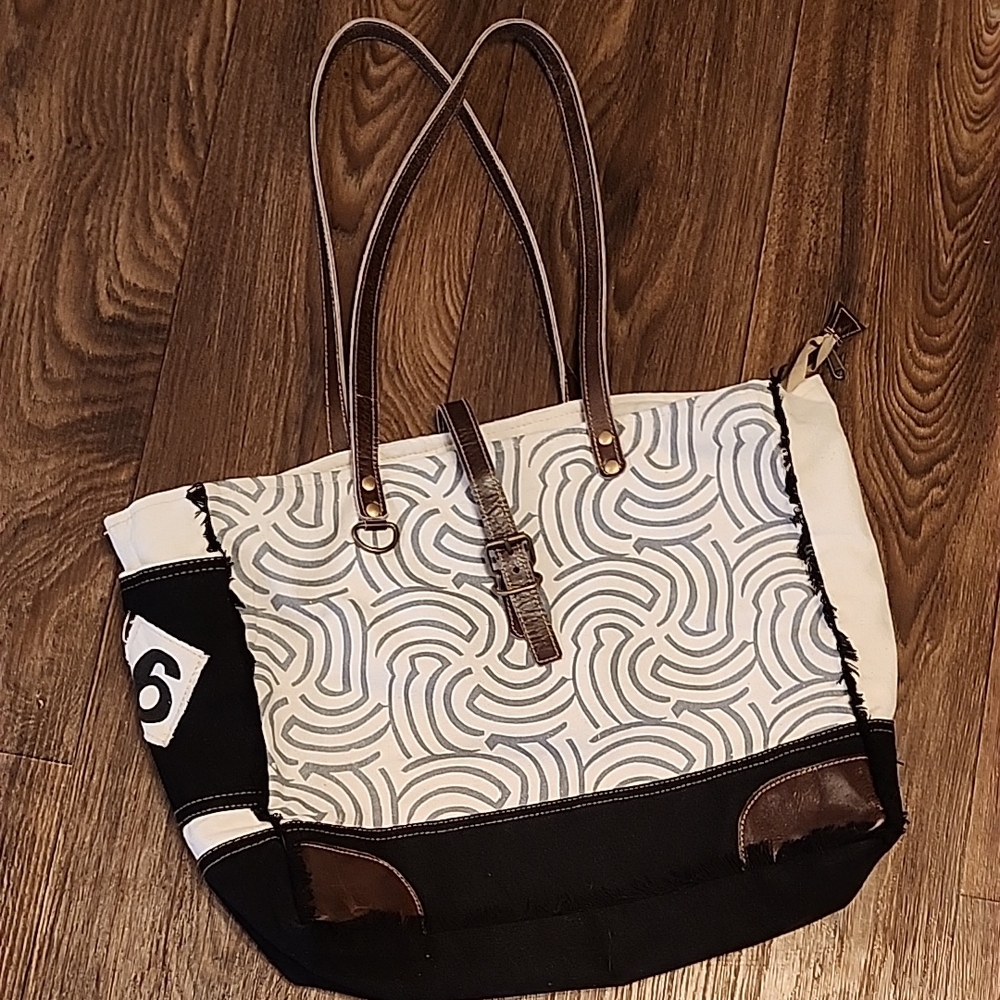 Stylish Black and White Tote Bag